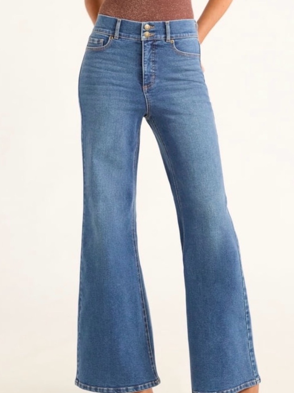 sofia by sofia vergara Dark Blue Wide-Leg High-Rise Jeans